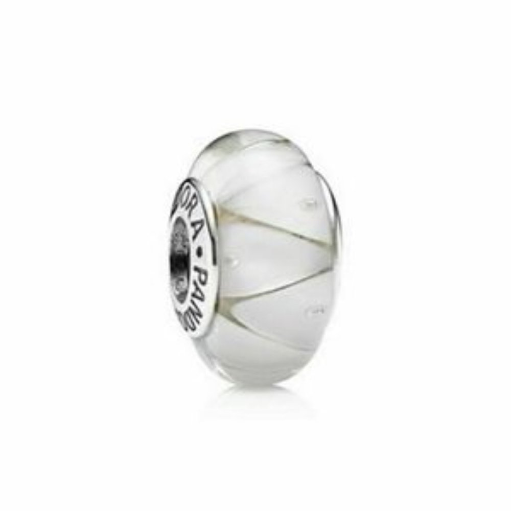 Pandora White Looking Murano Charm 925 Sil…